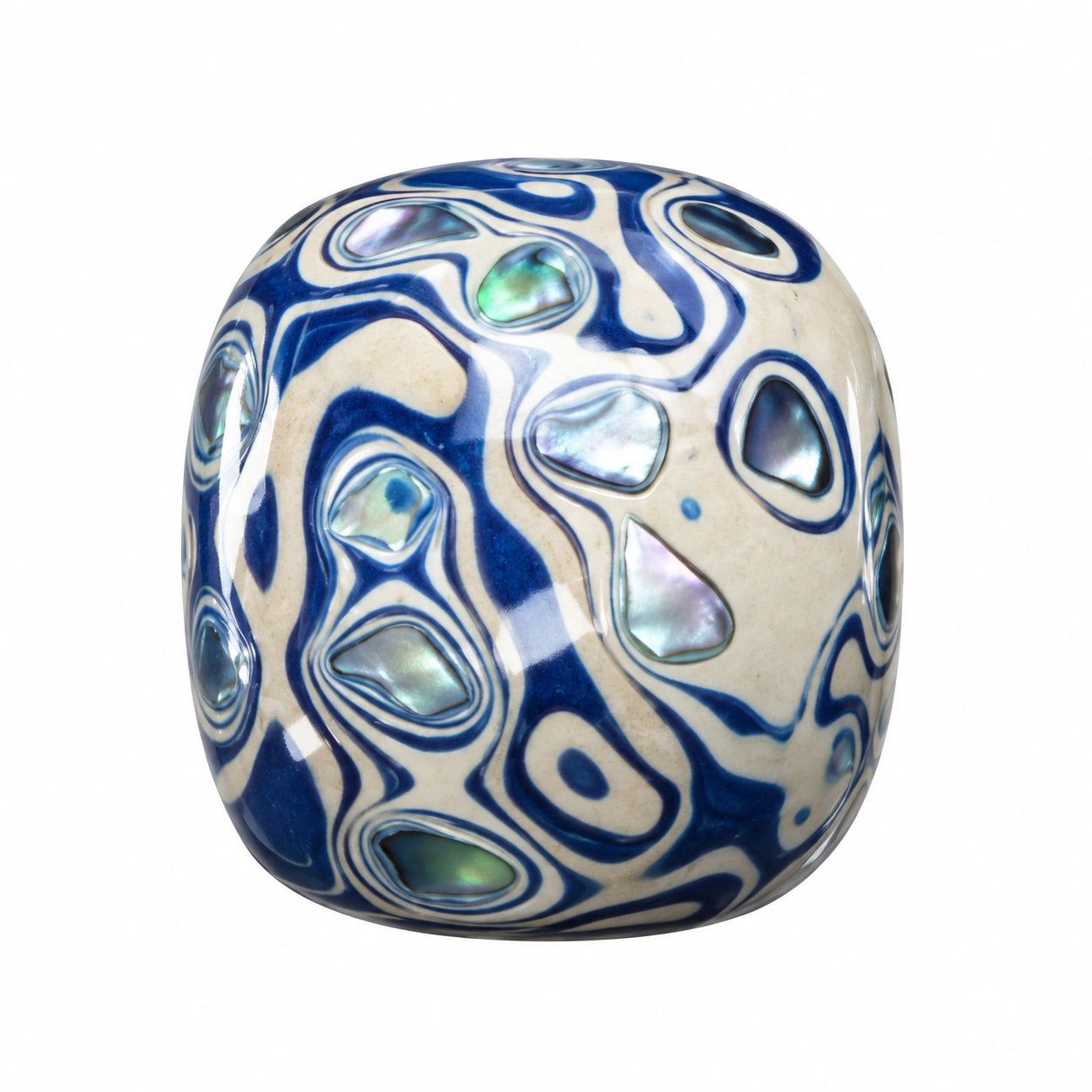 Shell inlay · blue & white