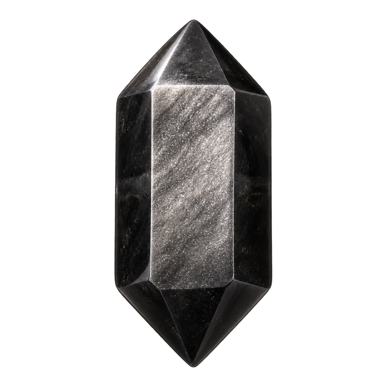 Silver sheen obsidian · point